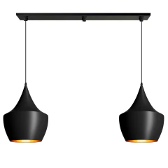 Colgante Tom Dixon + Regleta 3 Luces + Beat Fat x2 Color Negro