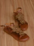 Rasteira com Flores em Trama Marron - comprar online