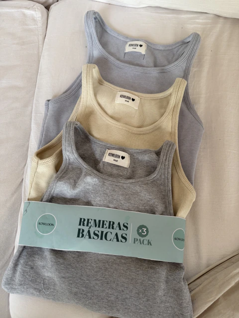 Pack musculosa Cloe gris mge/banana/gris lila