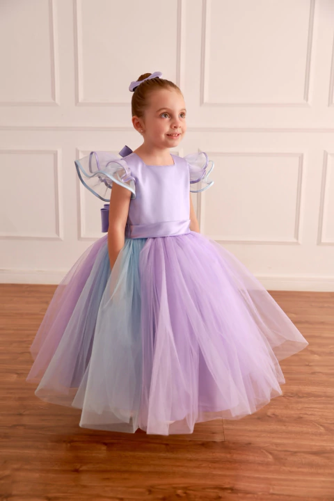 Vestido Classico Lilas com Tule - comprar online
