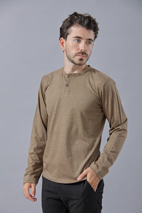 Remera Manga Larga Funk Bitono c/botones - Slim Fit - comprar online