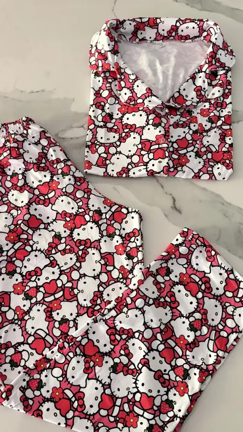 Pijama CAMISERO PANTALON + CAMISA M/CORTA kitty