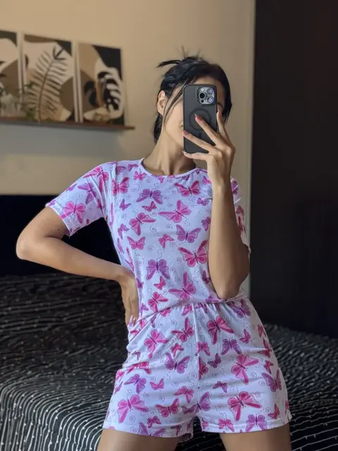 Pijama MORLEY mariposas REMERA+ SHORT