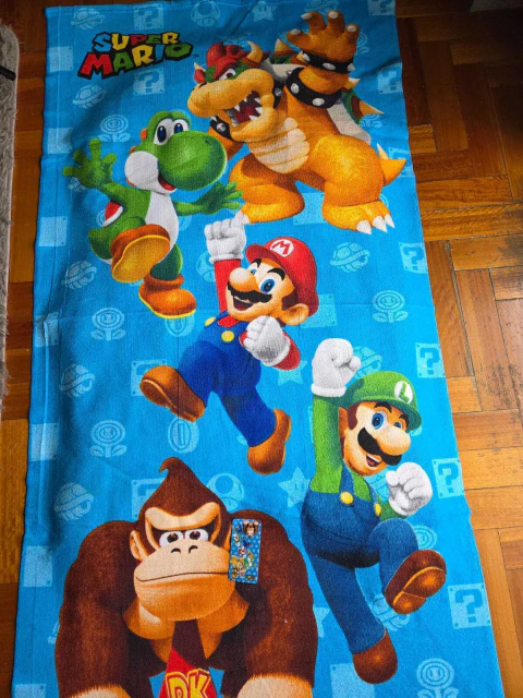 Toalla INFANTIL mario bros Talle unico 150 x65 cm