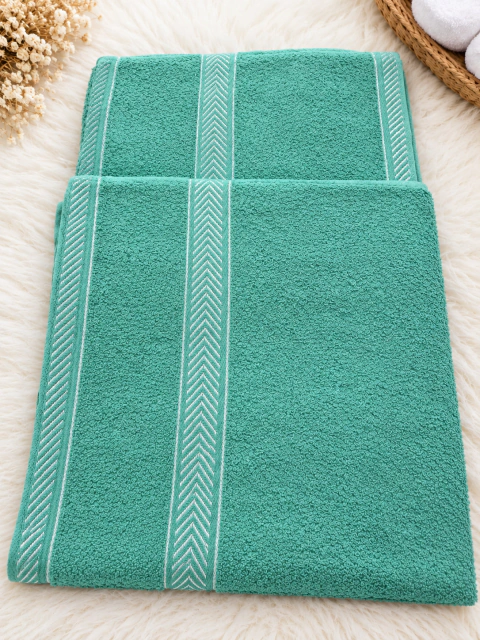 TOALLA verde BORDADA LINEAS 75 X 150 cm