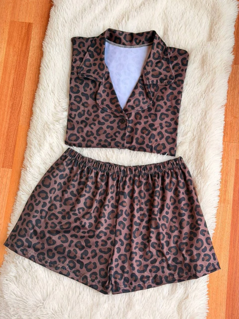 CAMISERO CAMISA + short Print chocolate