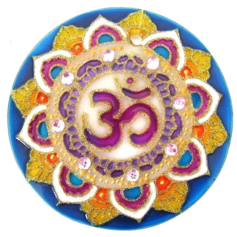 Mandala Símbolo Om Colorido - M 14cm