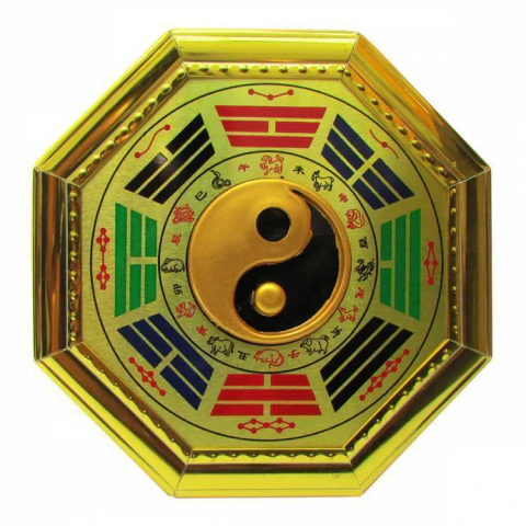 Baguá Feng Shui Dourado G 19cm - Yin Yang
