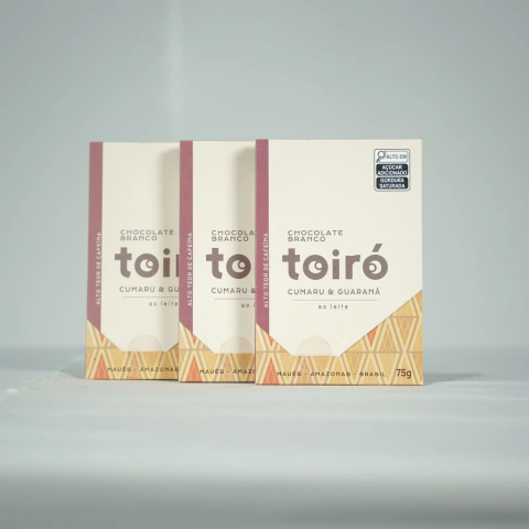 Kit 3 barras de chocolate branco cumaru com guaraná - comprar online