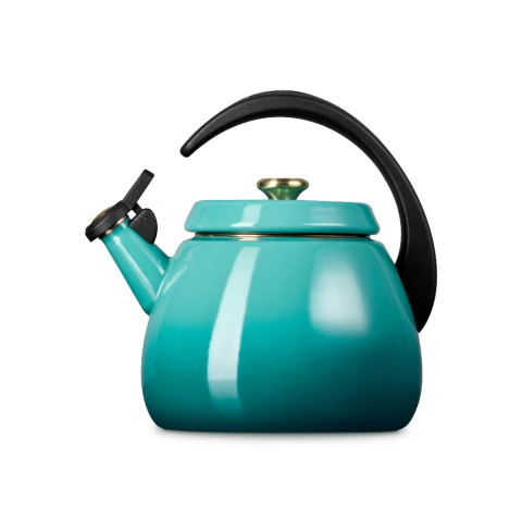 Chaleira Le Creuset Cloche 2,1L em Aço Esmaltado Bleu Riviera para Indução com Pegador Dourado