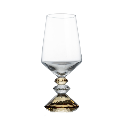 Lumina Wine Glass with Faceted Amber Base 595ml