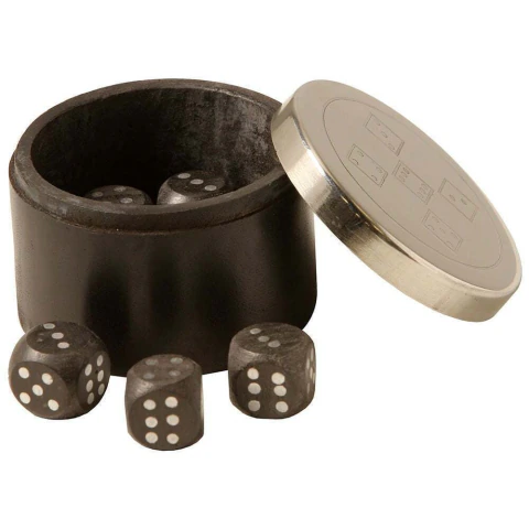 Decorative Set of Eight Dice in Wood Box