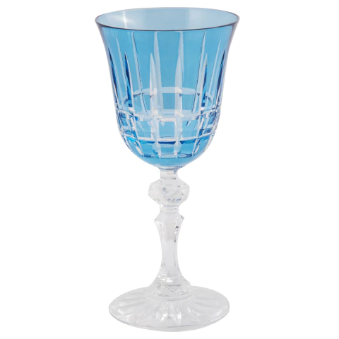 Lodz Bochnia Blue Crystal Wine Glass, 170 ml