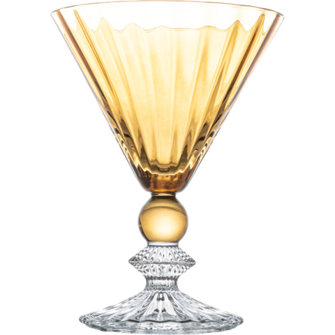 Taça para Martini Royale em Vidro Âmbar com Haste Facetada 210ml