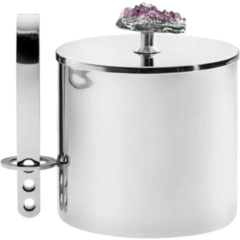 Balde Térmico Riva em Aço Inox 18/10 com Pinça e Ametista 18cm