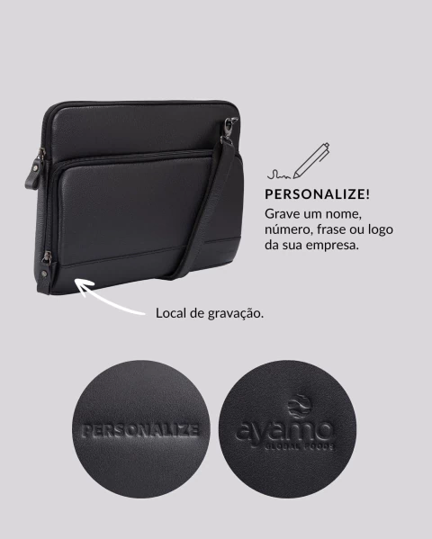 Imagem do Case Macbook em Couro com Alça | Rome Preto