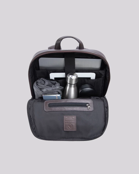 Mochila de Couro para Notebook Slim | Paris Chocolate - Bennemann - Loja Oficial