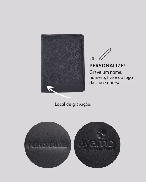 Porta Passaporte de Couro RFID | Rome Preto - comprar online