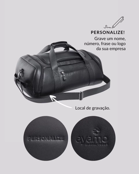 Bolsa Mochila de Viagem em Couro | Rome Preto - loja online