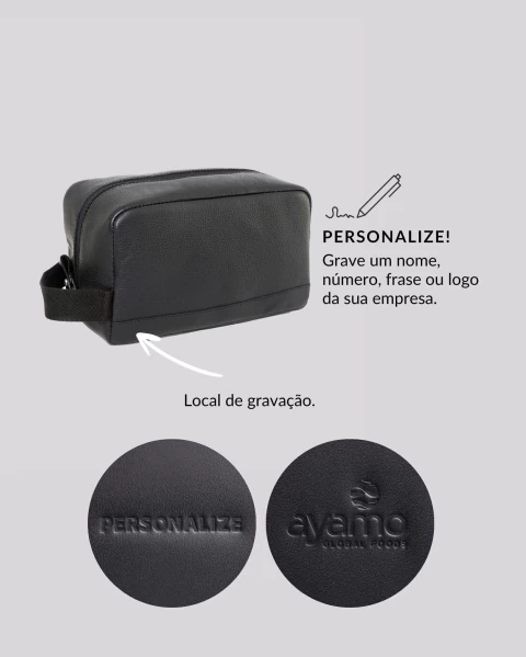Necessaire de Couro Grande | Rome Preto na internet