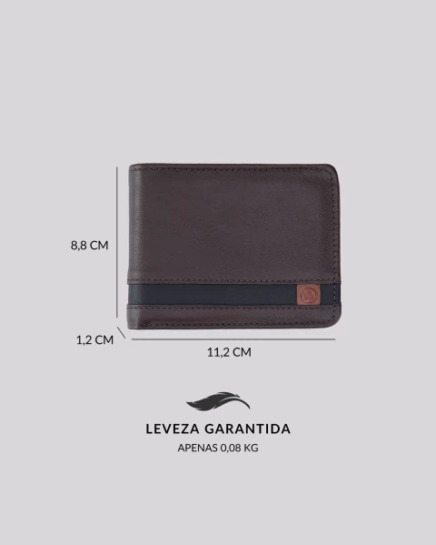 Carteira Masculina Couro Clássica RFID Porta Documentos | Siena Marrom - loja online