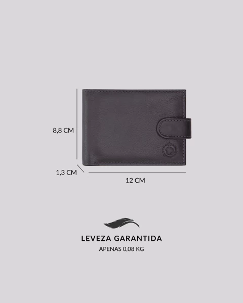 Carteira Masculina Couro RFID Clássica Botão | Madrid Marrom - loja online