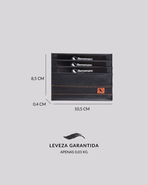 Mini Carteira de Couro Cnh | Paris Preto - loja online