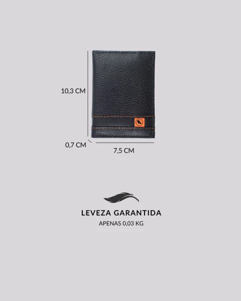 Porta Cartão RFID em Couro para CNH | Paris Preto - loja online