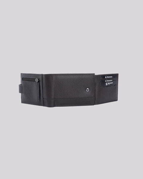 Carteira Masculina Couro RFID Clássica Botão | Rome Café - Bennemann - Loja Oficial