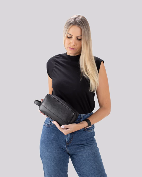 Necessaire de Couro Média | Rome Preto - Bennemann - Loja Oficial