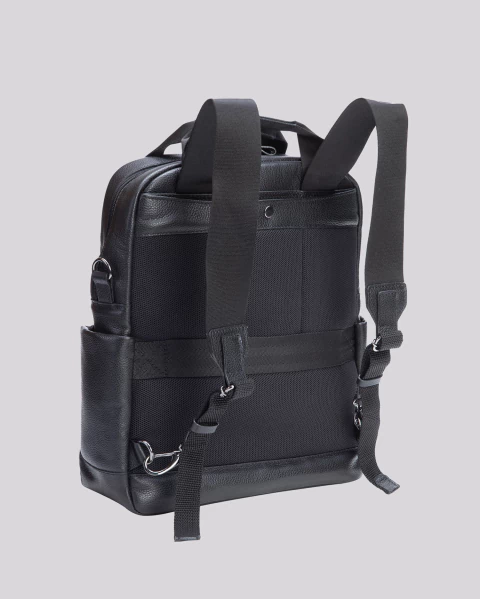 Mochila 3 em 1 de Couro com Bolsos | Rome Preto - Bennemann - Loja Oficial