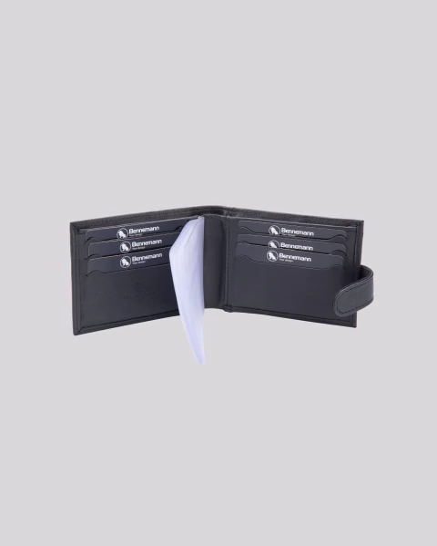 Carteira Masculina Couro RFID Clássica Botão | Madrid Preto na internet