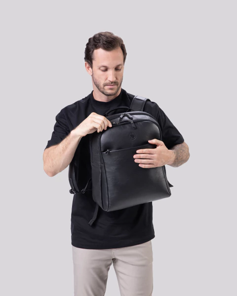 Mochila de Couro para Notebook Native | Madrid Caramelo