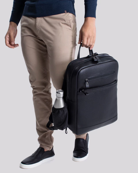 Mochila de Couro para Notebook 17 | Rome Preto - Bennemann - Loja Oficial