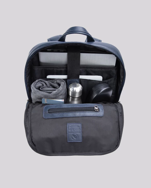 Mochila de Couro para Notebook Slim | Paris Azul - Bennemann - Loja Oficial
