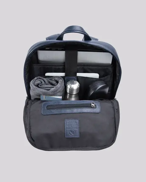 Mochila de Couro para Notebook Slim | Paris Azul