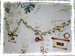 CORDINHA DECORATIVA COM MACAQUINHOS MARROM ESCURO