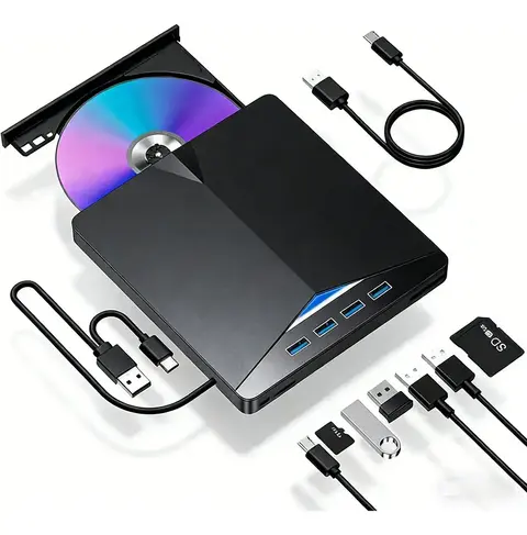 7 Em 1 Gravador Leitor Cd/dvd Externo Usb 3.0 Pc
