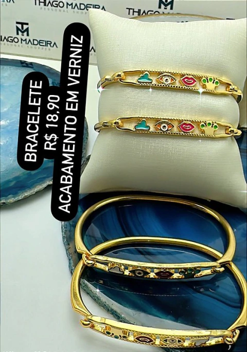 Bracelete com detalhes Ouro - 01 Unid