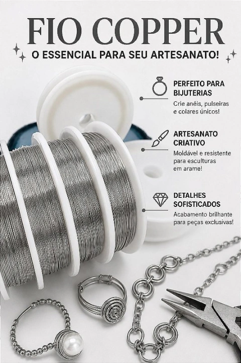 Fio Copper Aço Inox 0,30mm Cabelo De Anjo - 01 metro