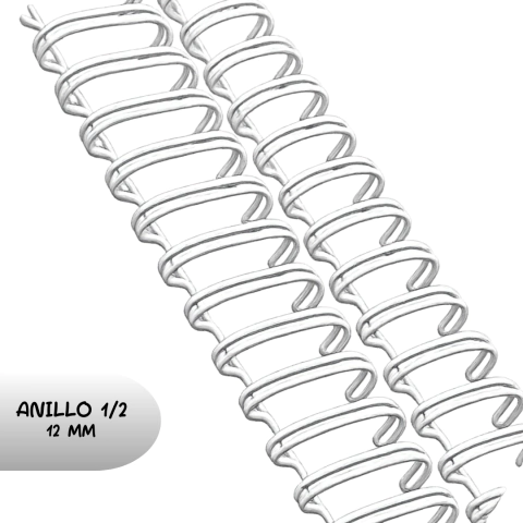 Anillos de Encuadernación 1/2 Blanco Paquete x 2 tiras de 21 loops