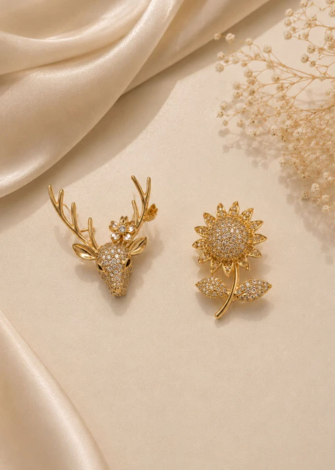 Kit Broche Luz do Inverno Dourado - comprar online