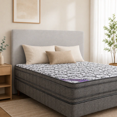 Conjunto Colchon y sommier 2 Plazas Espuma alta densidad Everest Euro Pillow 140 x 190 cm Elite