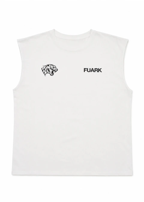 Remera sin mangas Roar White - comprar online
