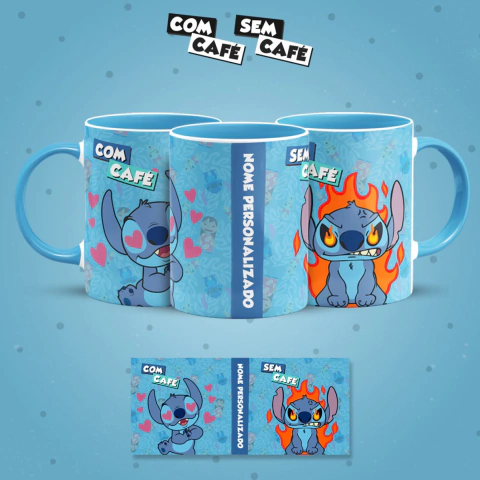 Caneca Cerâmica Colorida Personalizada - Coleção Com Café/Sem Café