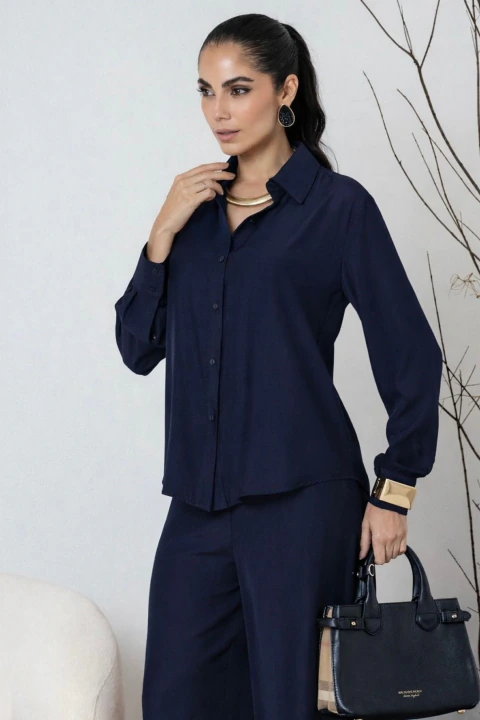 Camisa Laisa Azul Marinho