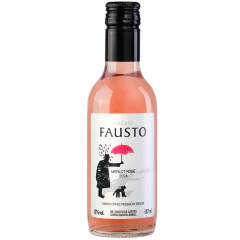 Mini Vinho Fausto Merlot Rosé 187ml Pizzato Seco Vale dos Vinhedos