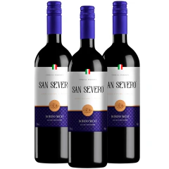 Kit 3 Vinho San Severo Bordô Tinto Seco 750ml - Leve, Frutado e Versátil | Serra Gaúcha