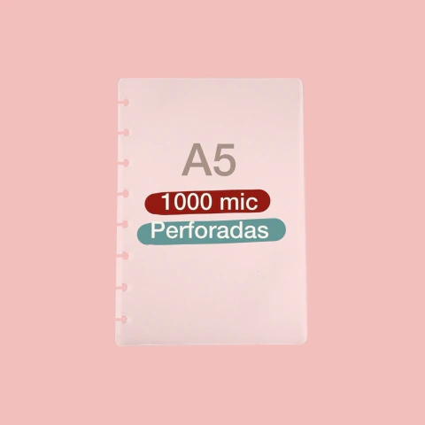 10 tapas A5 transparentes 1000 micrones (1 mm) PERFORADAS Y REDONDEADAS - comprar online