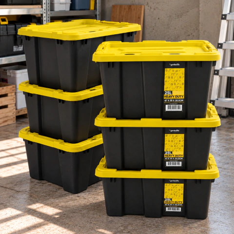 Caja Organizadora De Plastico Heavy Duty 25 lts X6